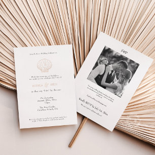 Coastal Chic Foil Wedding Invite Black White