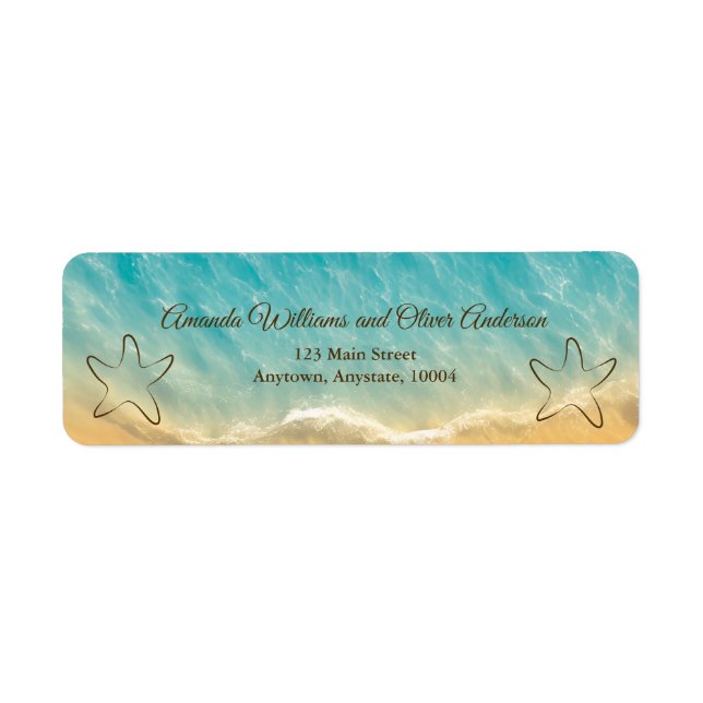 Coastal Chic Golden Sand Turquoise Water Wedding (Front)