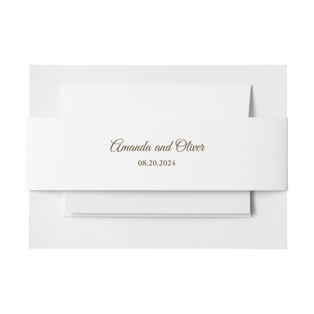 Coastal Chic Golden Sand Turquoise Water Wedding Invitation Belly Band (Front Example)
