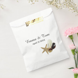 Coastal Chic Minimalist Seashell Bouquet Favour Bags