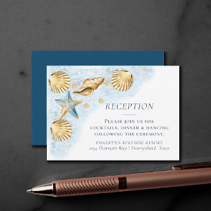 Coastal Chic   Modern Coral Reef Enclosure Card