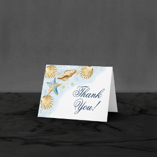 Coastal Chic   Modern Coral Reef Party Thank You Card