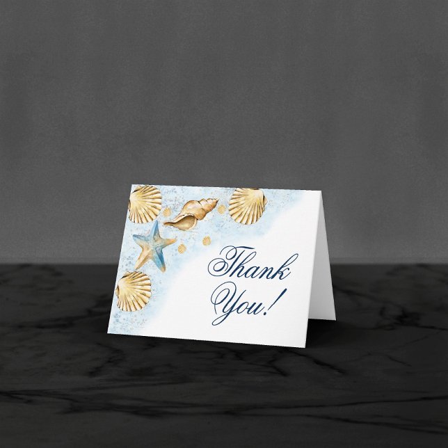 Coastal Chic | Modern Coral Reef Party Thank You Card (Creator Uploaded)