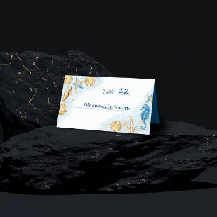Coastal Chic   Modern Coral Reef Place Card