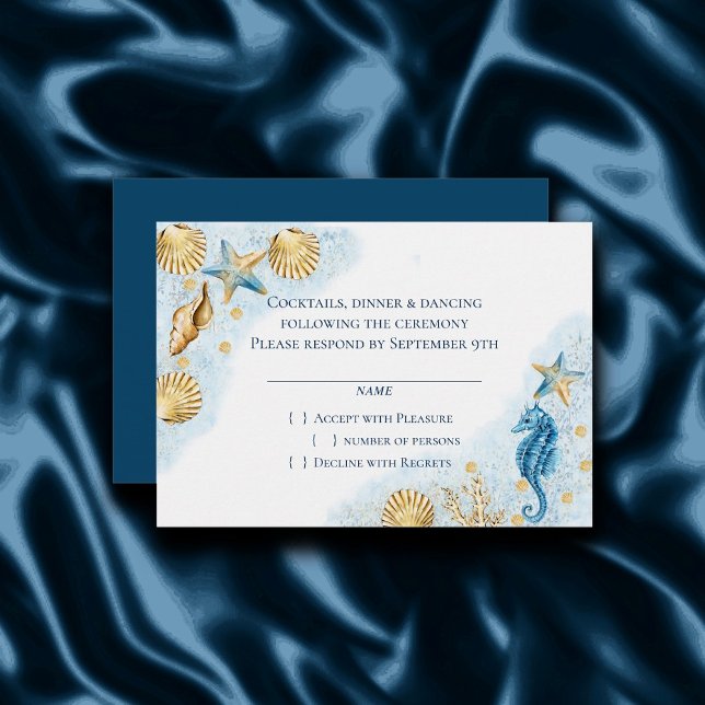 Coastal Chic | Modern Coral Reef RSVP Card (Creator Uploaded)