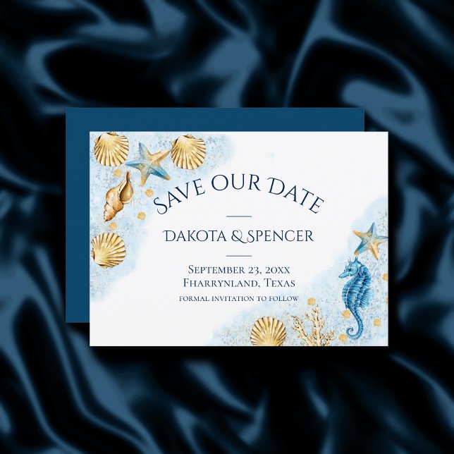 Coastal Chic | Modern Nautical Wedding Save The Date (Creator Uploaded)
