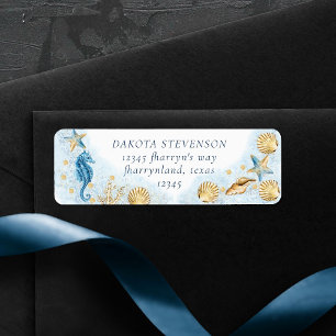 Coastal Chic   Modern Sea Life Return Address
