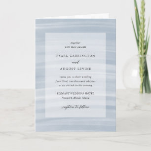 Coastal Chic Muted Blue Elegant Wedding Invitation