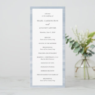 Coastal Chic Muted Blue Elegant Wedding Programme
