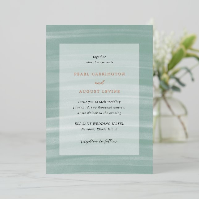 Coastal Chic Muted Green Elegant Wedding (Standing Front)
