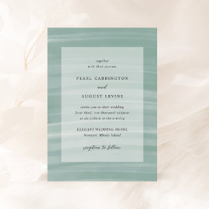 Coastal Chic Muted Green Elegant Wedding Invitation