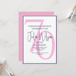 Coastal Chic Pink 70th Birthday Invitation