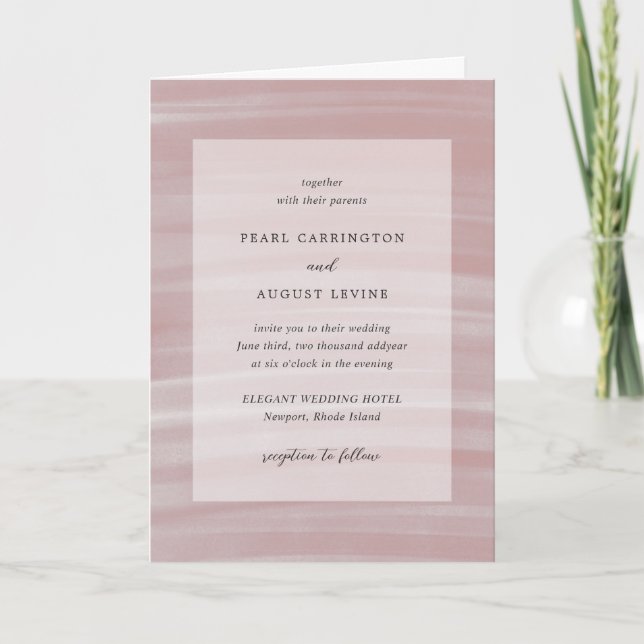 Coastal Chic Pink Elegant Wedding Invitation (Front)