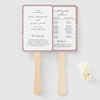 Coastal Chic Pink Elegant Wedding Program