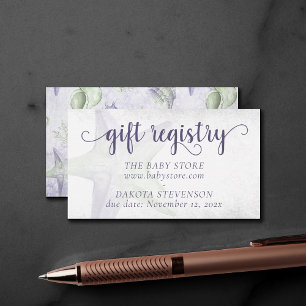 Coastal Chic Purple and Green Nautical Registry Enclosure Card