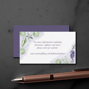 Coastal Chic   Purple and Green Wedding Website Enclosure Card
