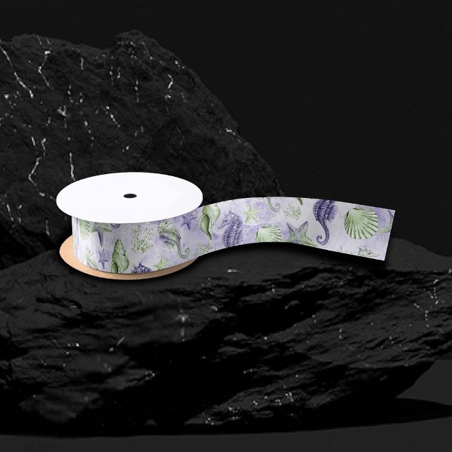 Coastal Chic | Purple and Lime Green Ocean Party Satin Ribbon (Creator Uploaded)