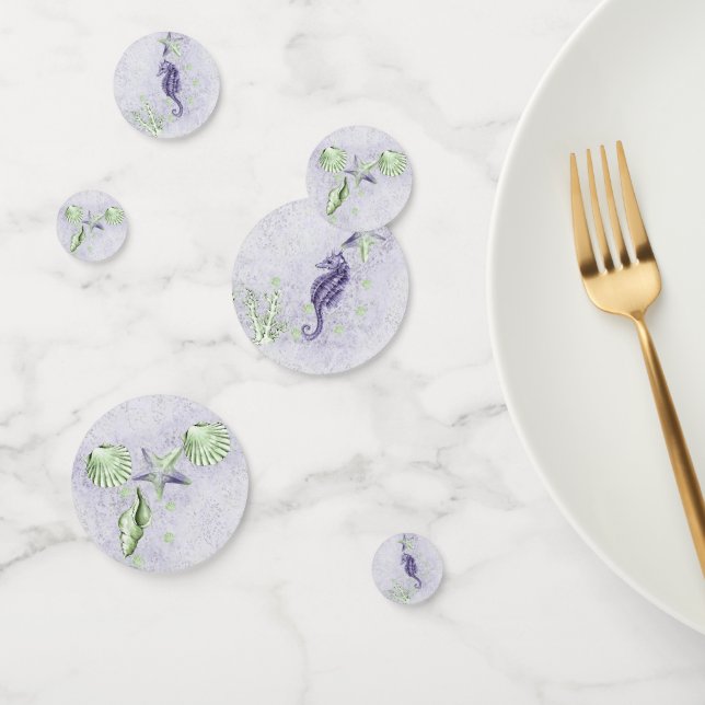 Coastal Chic | Purple and Lime Green Party Confetti (Group)