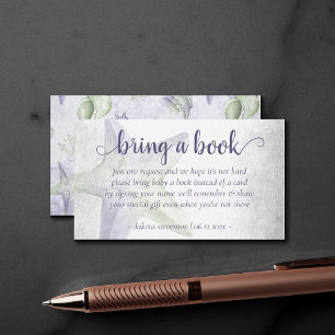 Coastal Chic   Purple Green Starfish Bring a Book Enclosure Card