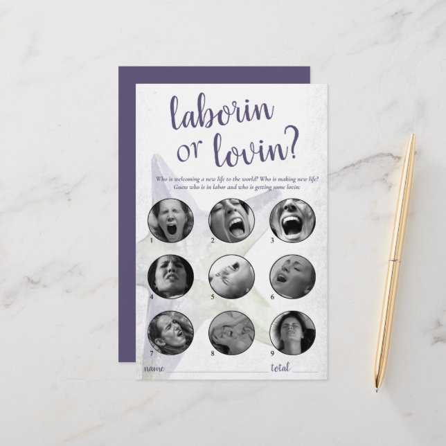 Coastal Chic | Purple Starfish Laborin Lovin Game (Front/Back In Situ)