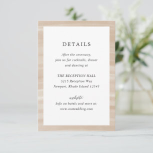 Coastal Chic Sandy Neutral Elegant Wedding Enclosure Card