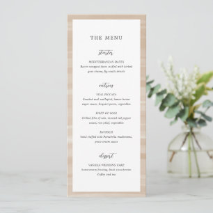 Coastal Chic Sandy Neutral Elegant Wedding Menu