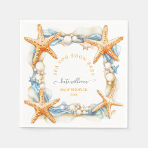 Coastal chic Sea you soon Baby Shower Napkin