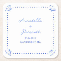 Coastal Chic Shell Border Personalised Wedding