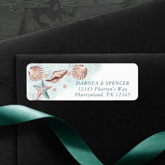 Coastal Chic | Teal and Coral Reef Wedding Address (Creator Uploaded)