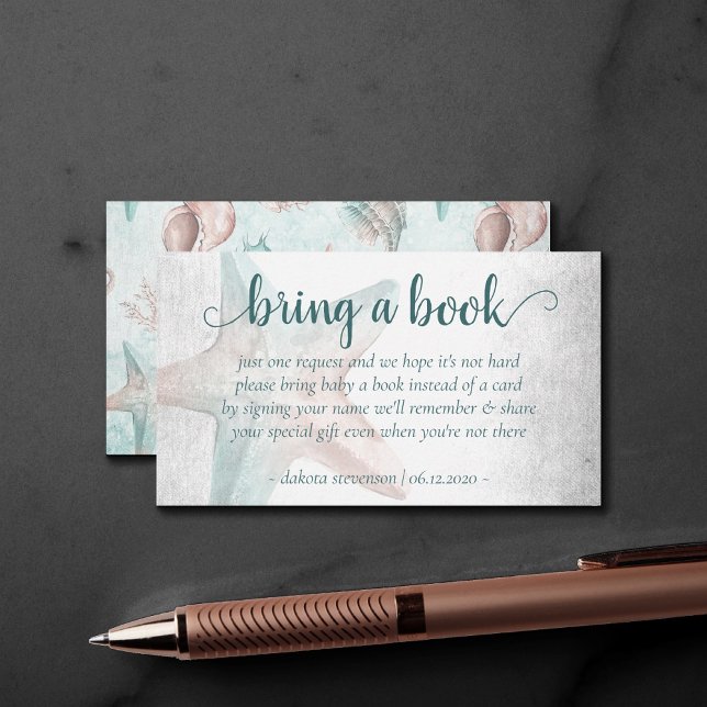 Coastal Chic | Teal Copper Starfish Bring a Book Enclosure Card (Creator Uploaded)