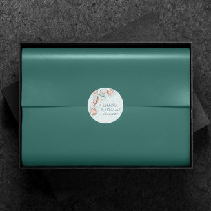 Coastal Chic   Teal Green and Coral Reef Party Classic Round Sticker