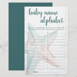 Coastal Chic Teal Starfish Alphabet Name Game