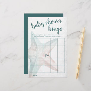 Coastal Chic   Teal Starfish Bingo Shower Game