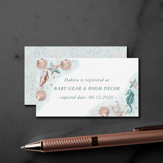 Coastal Chic | Teal Starfish Guess Photo Request Enclosure Card (Creator Uploaded)