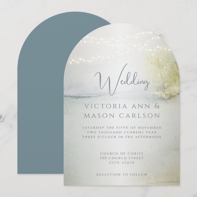 Coastal Chic  Wedding Invitations (Front/Back)