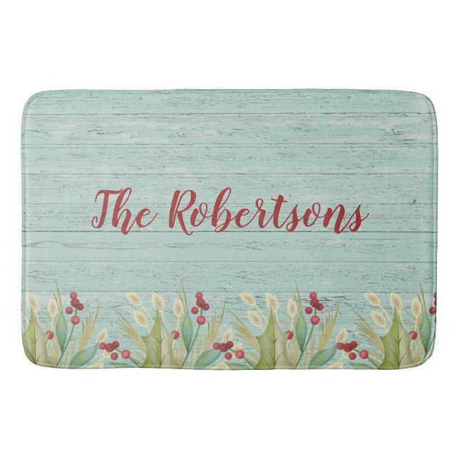 Coastal Christmas Beach Bath Mat (Front)