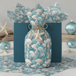 Coastal Christmas Bold Seahorse Pattern#4 ID1009 Tissue Paper