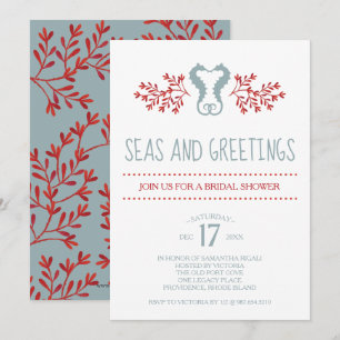 Coastal Christmas Bridal Shower Invitation