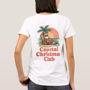Coastal Christmas Club Print   Relaxed Beach Santa T-Shirt