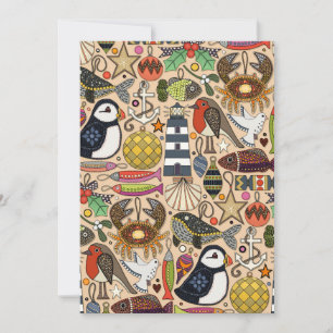 coastal christmas decorations sand holiday card