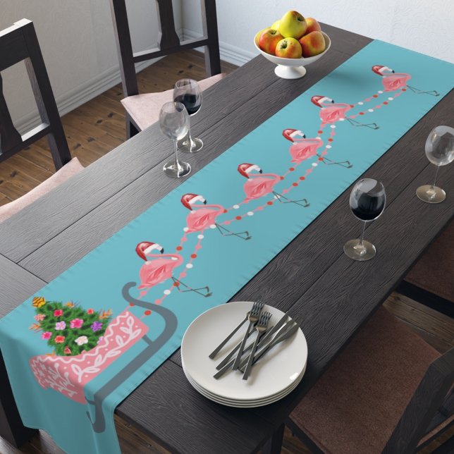 Coastal Christmas flamingo table runner (Creator Uploaded)