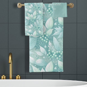 Coastal Christmas Foliage Berries Pattern#7 ID1009 Bath Towel Set