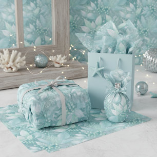 Coastal Christmas Foliage Berries Pattern#7 ID1009 Tissue Paper