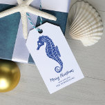 Coastal Christmas Glitter Seahorse Navy Blue Gift Tags<br><div class="desc">These personalised cute navy blue glitter seahorse gift tags will add the perfect finishing touch to your coastal themed Christmas gifts. On the back is a matching seahorse glitter pattern. Check out the collection for matching products and other colorways, or message me through Zazzle Chat if you need a special...</div>