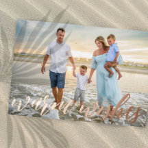 Coastal Christmas Holiday Photo Gold Card