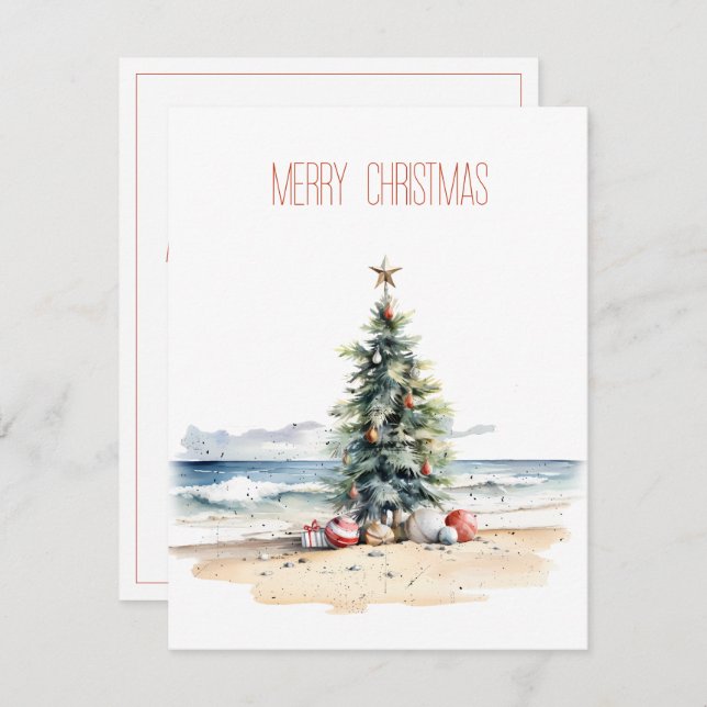Coastal Christmas on the Beach Card (Front/Back)