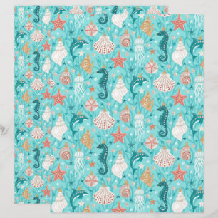 Coastal Christmas Ornaments Scrapbook Paper