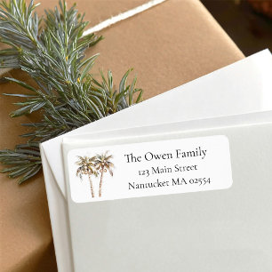 Coastal Christmas Palm Trees Return Address