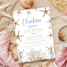 Coastal Christmas Party Invitation