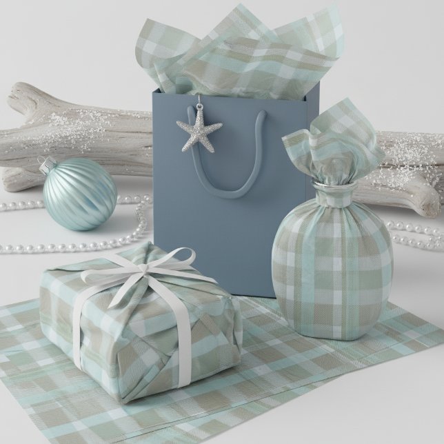 Coastal Christmas Plaid Pattern#2 ID1009 Tissue Paper (Creator Uploaded)